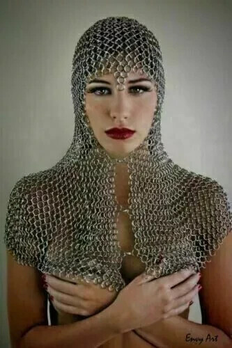 Medieval Aluminium Viking Chain Mail Coif Hood Handmade
