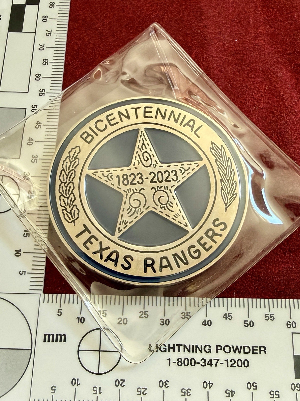 Texas Rangers Bicentennial challenge coin