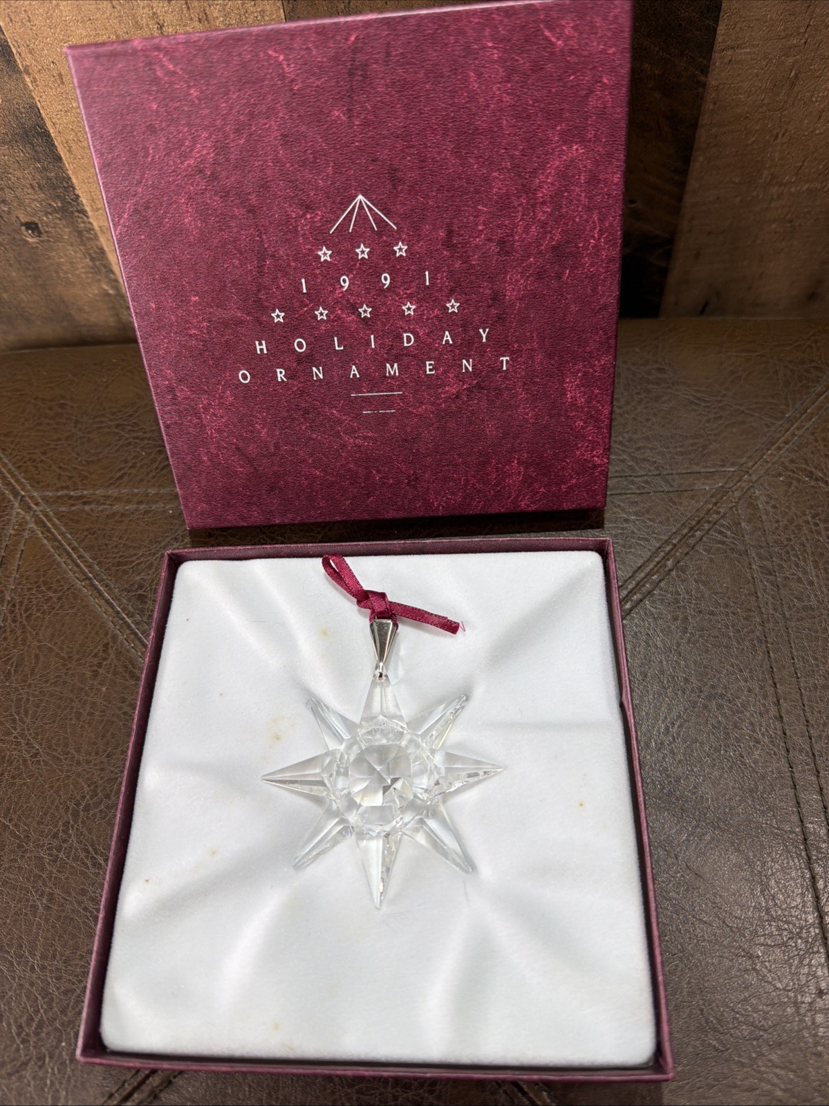 VTG 1991 Swarovski Crystal Holiday Ornament 1st Annual Star Giftware Suite MIB