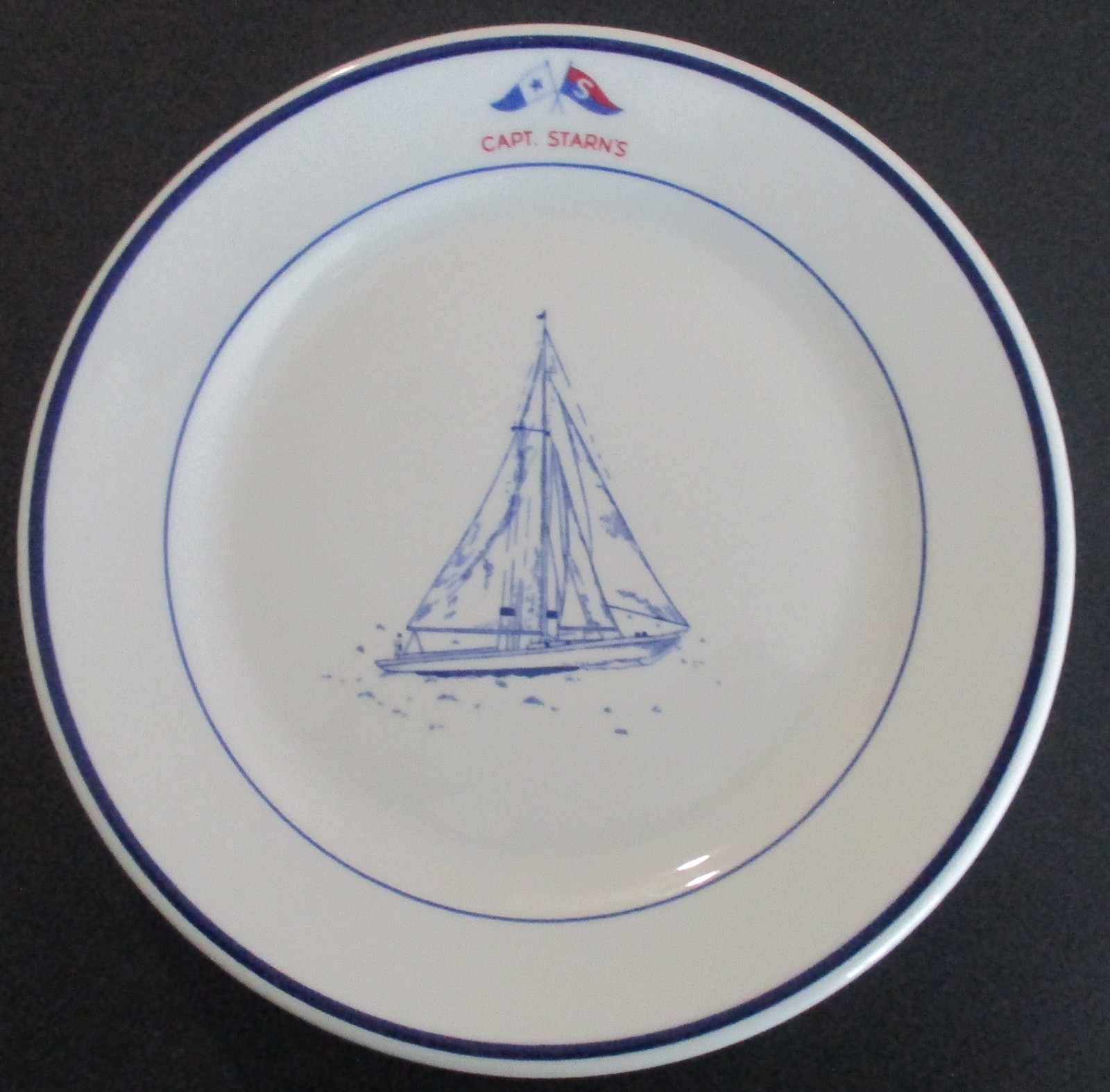 Vintage Souvenir Shenango Pottery Plate Capt. Starn's Atlantic City New Jersey