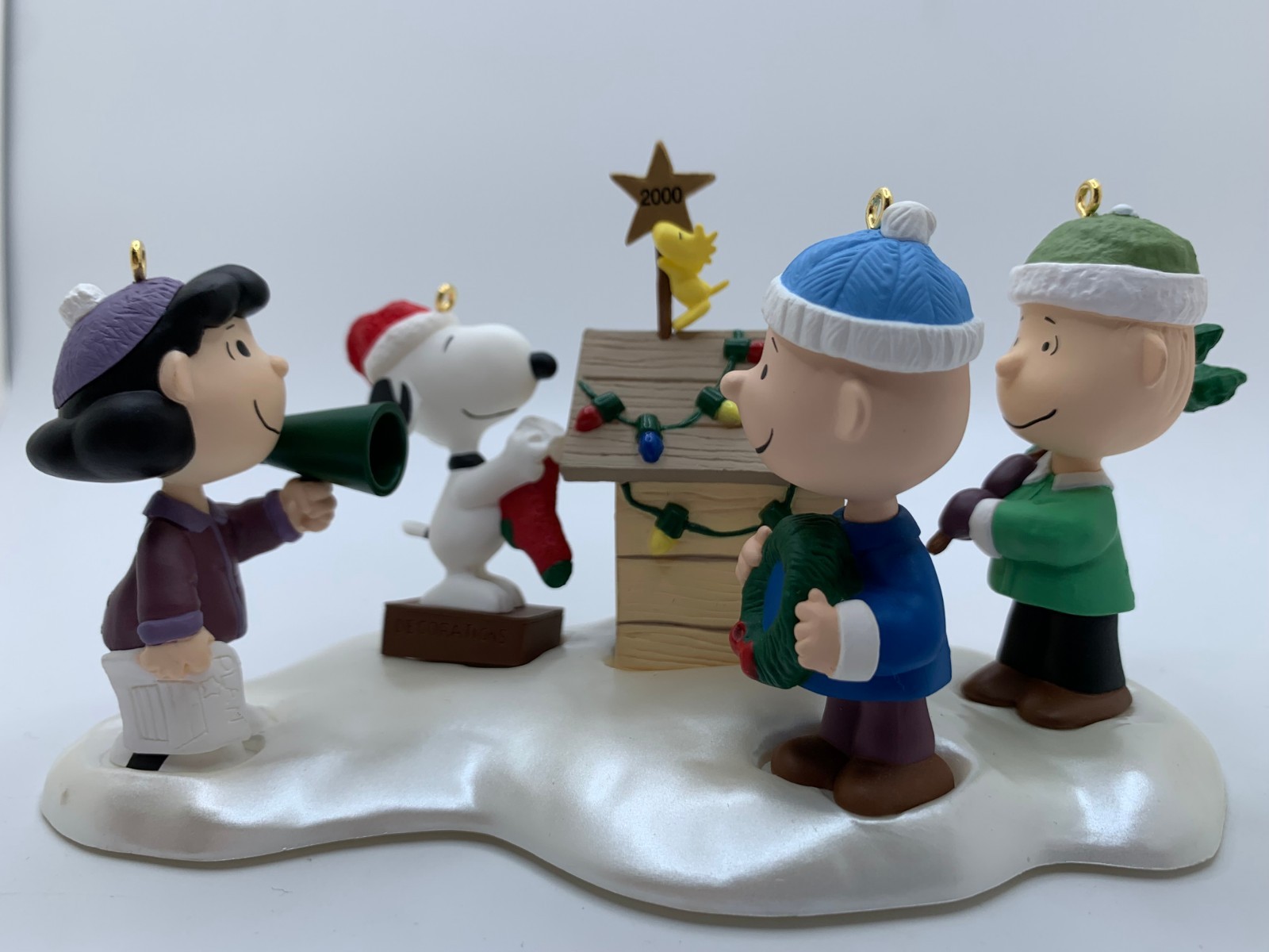 2000 Hallmark Peanuts Woodstock on Doghouse COMPLETE SET of 5 FIGURES-Vintage