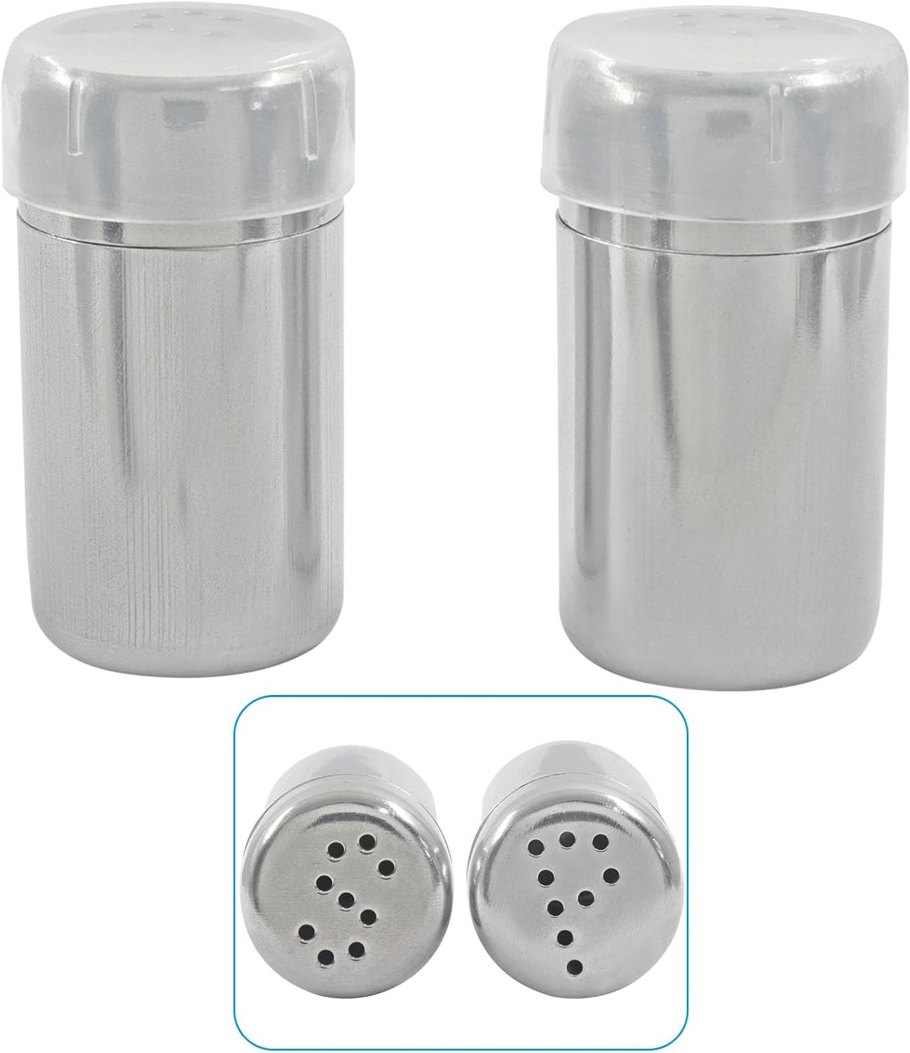 Mini Salt Pepper Shaker Set, 2 Pack, Stainless Steel