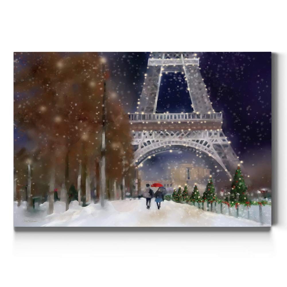 Renditions Gallery Canvas Love Wall Art Snowy Festive Eiffel Tower 32\
