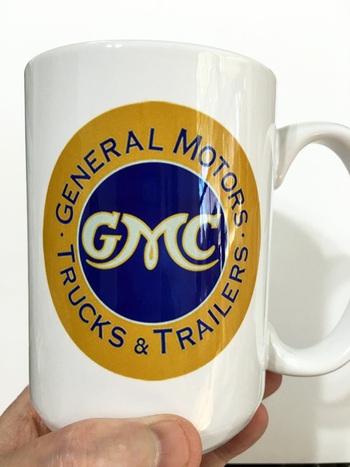 Vintage General Motors GMC Trucks & Trailers Emblem Badge Logo LARGE 15 oz. MUG