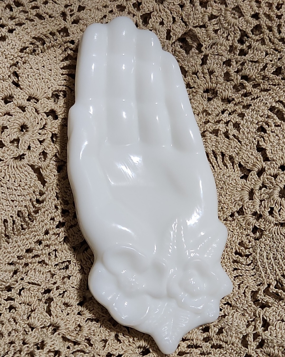Avon Milk Glass Bird In Hand Soap Dish Soap Trinket Tray Vintage