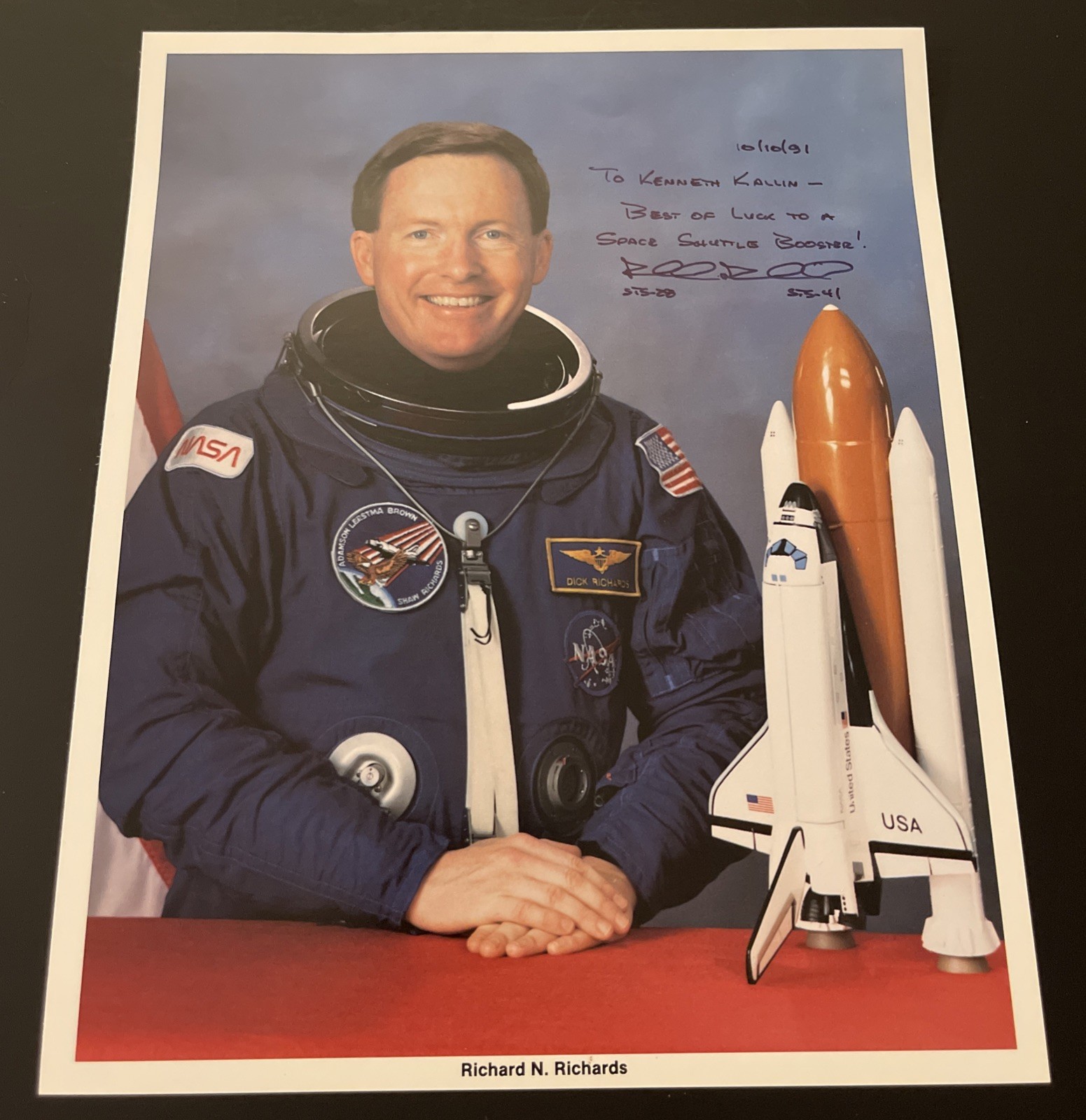 RICHARD N. RICHARDS NASA Astronaut: Hand Signed Aeronautics Photo 8 x 10” / KSK