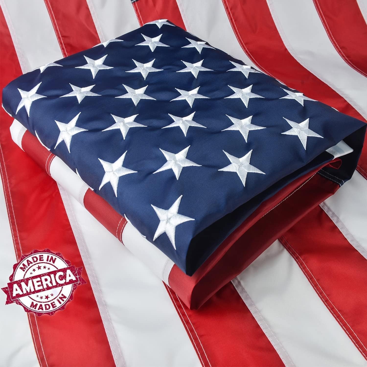 American Flag 2.5x4 FT Outdoor Embroidered Stars Sewn Stripes Brass Grommets