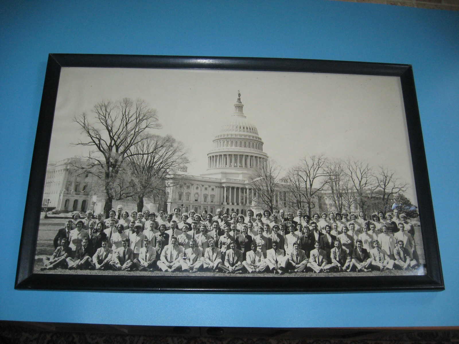 1954 Photo Woodstown High School NJ | Class Trip Washington DC Framed 13\