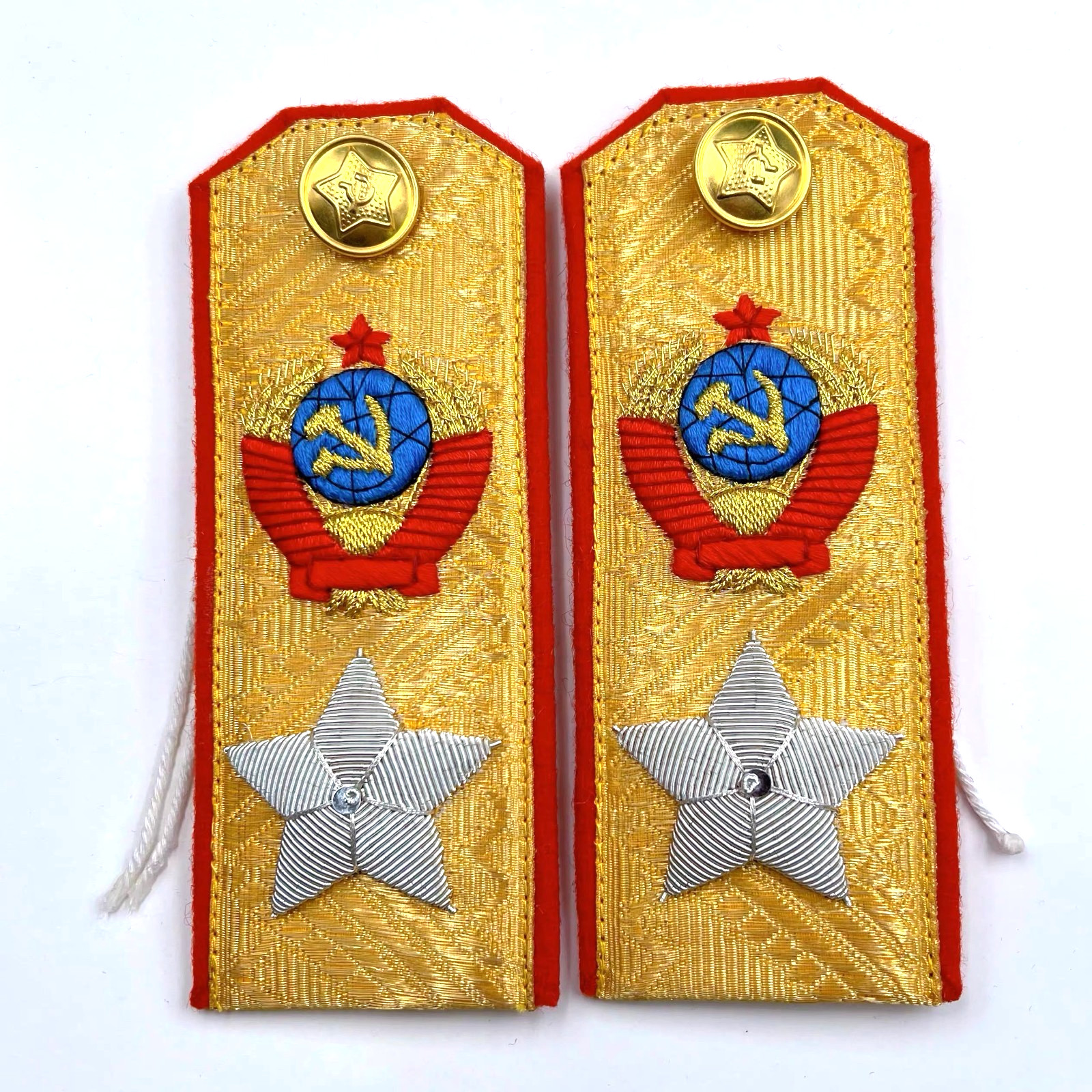Soviet USSR Marshal of the Soviet Union Shoulder Boards w/ Button & Tie Replica