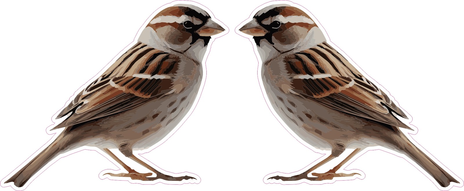 StickerTalk Mirrored Sparrow Vinyl Sticker Sheet 3x2.5 inches