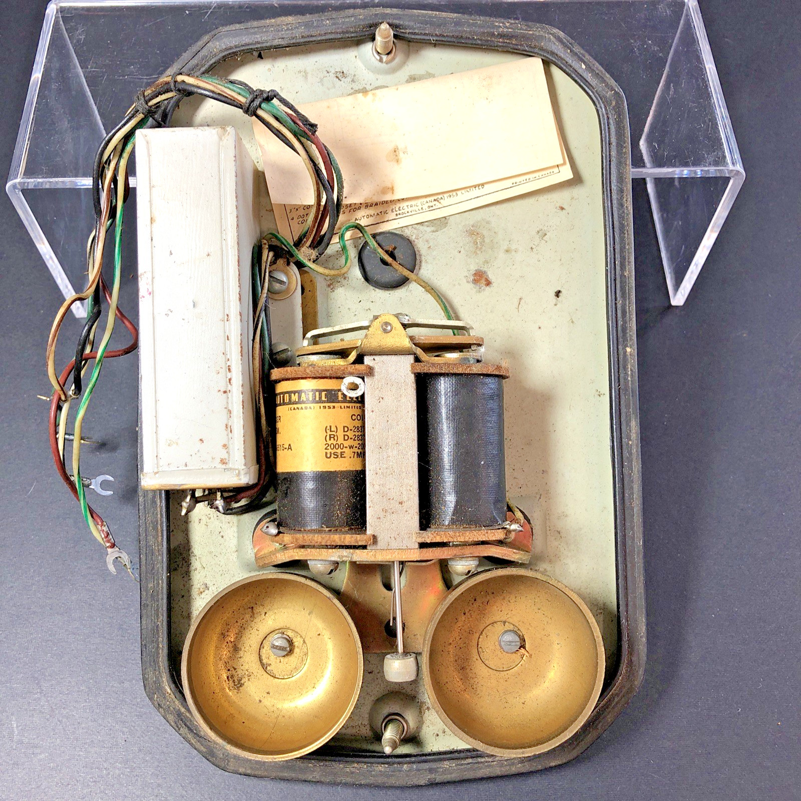 1953 Monophone Internal Ringer Mechanism Automatic Electric AE40? AE50? Untested