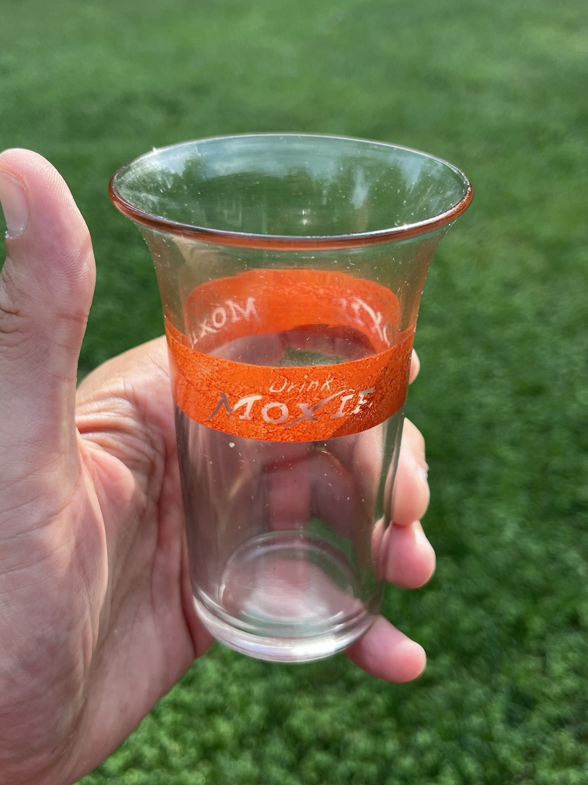 Antique Drink Moxie Soda Fountain Glass Advertising Soda Pop General Store