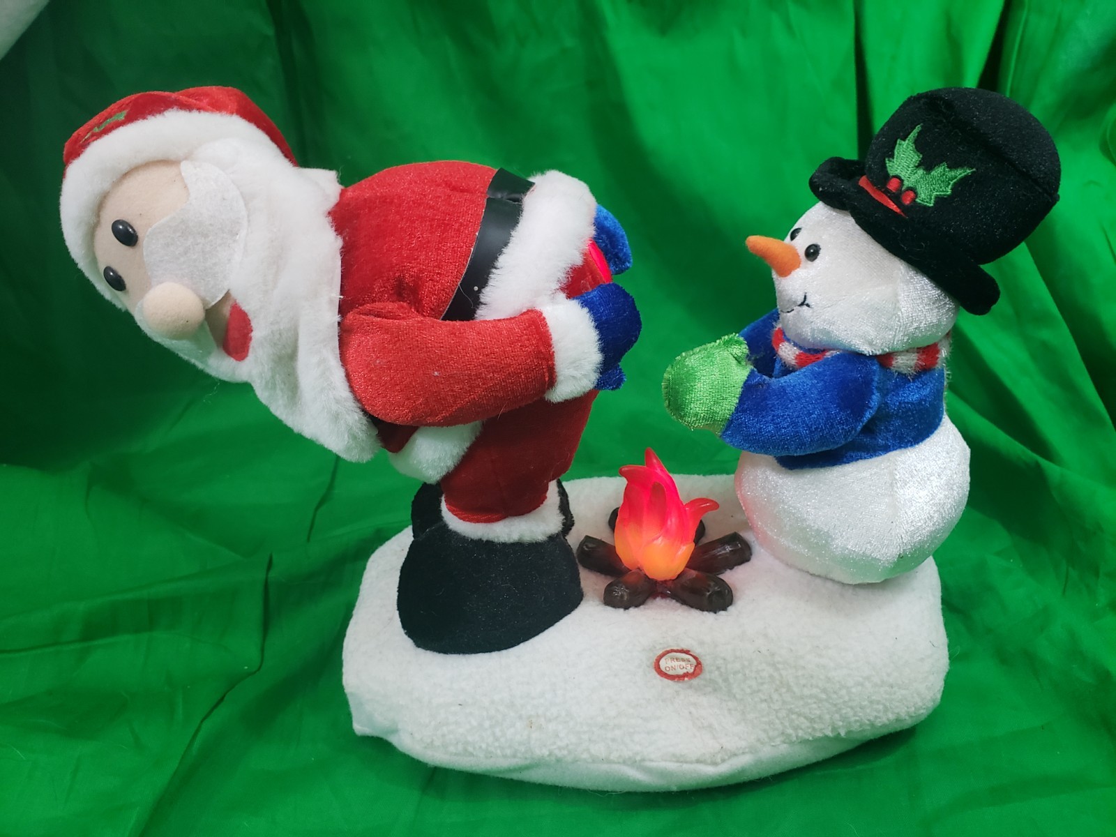 RARE GEMMY SANTA FIRE WARMING FARTS SOUNDS NOT LOUD LIGHTS UP NO ANIMATION