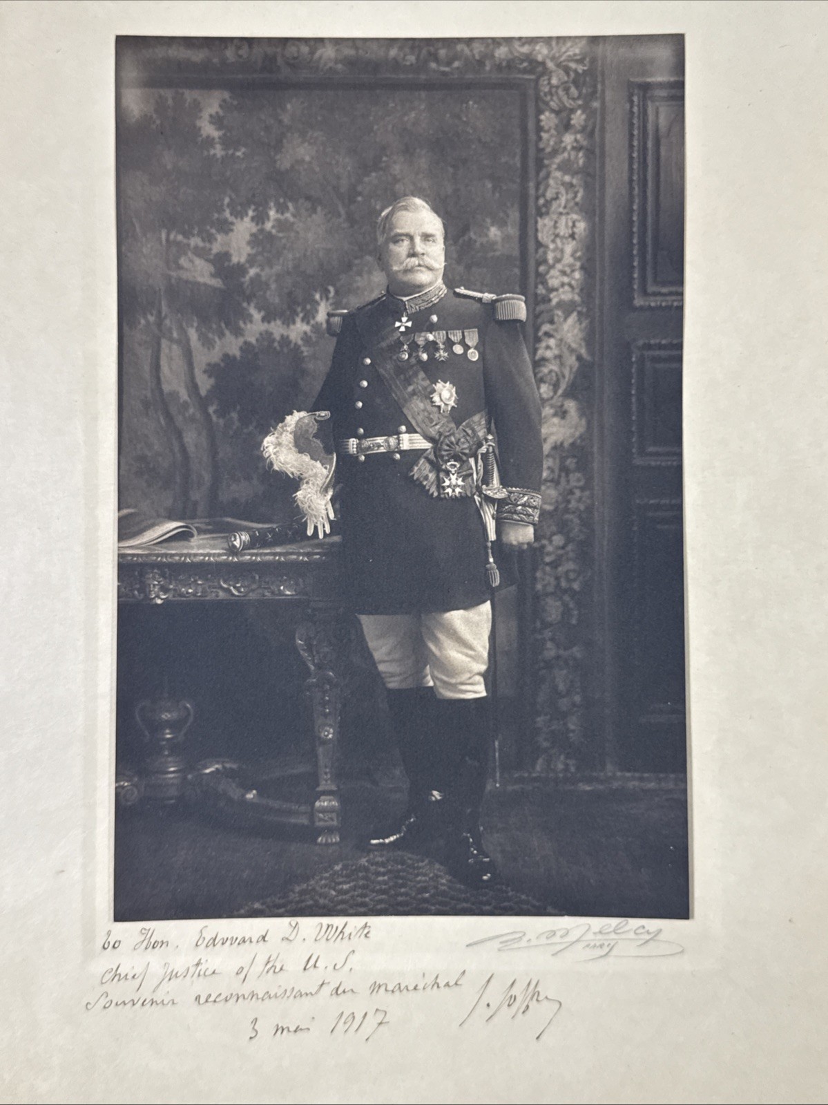 Marshal Joseph Joffre Signed Photo to U.S. Chief Justice White – May 3, 1917 WWI