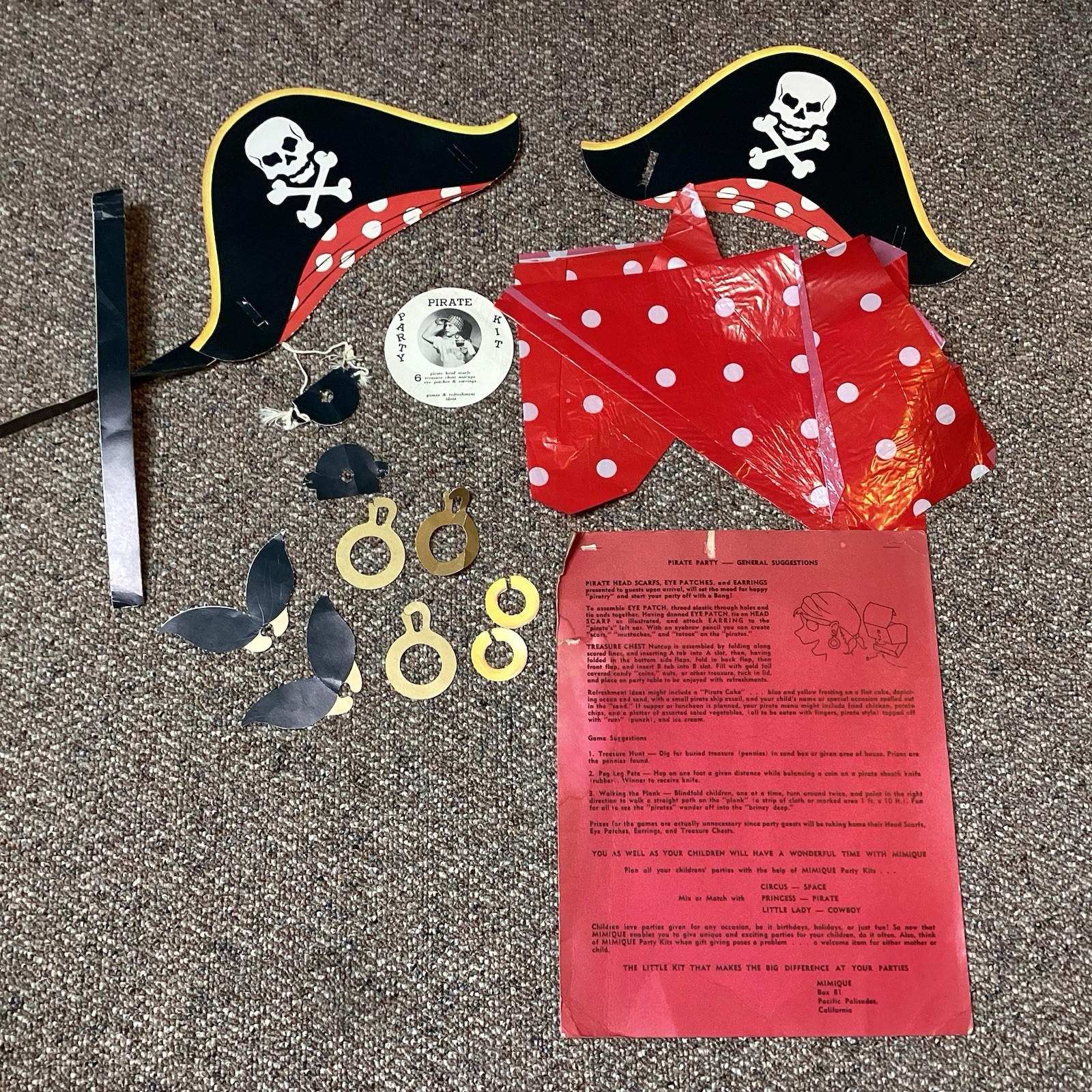 Vintage 1950’s-1960’s Pirate Paper Novelties Halloween Party Ephemera