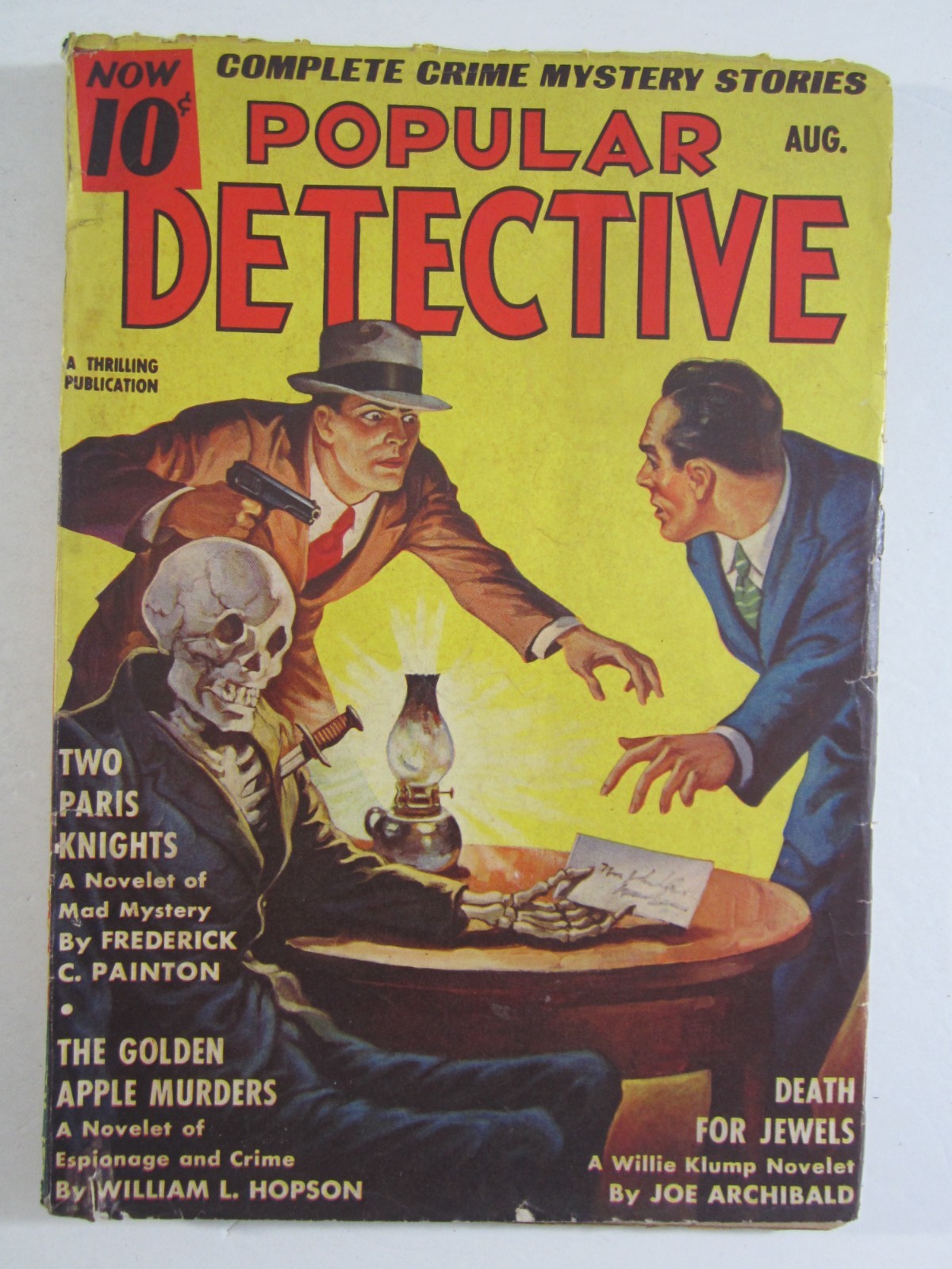Popular Detective #56 August 1940  Classic Zirn Skeleton/skull cover