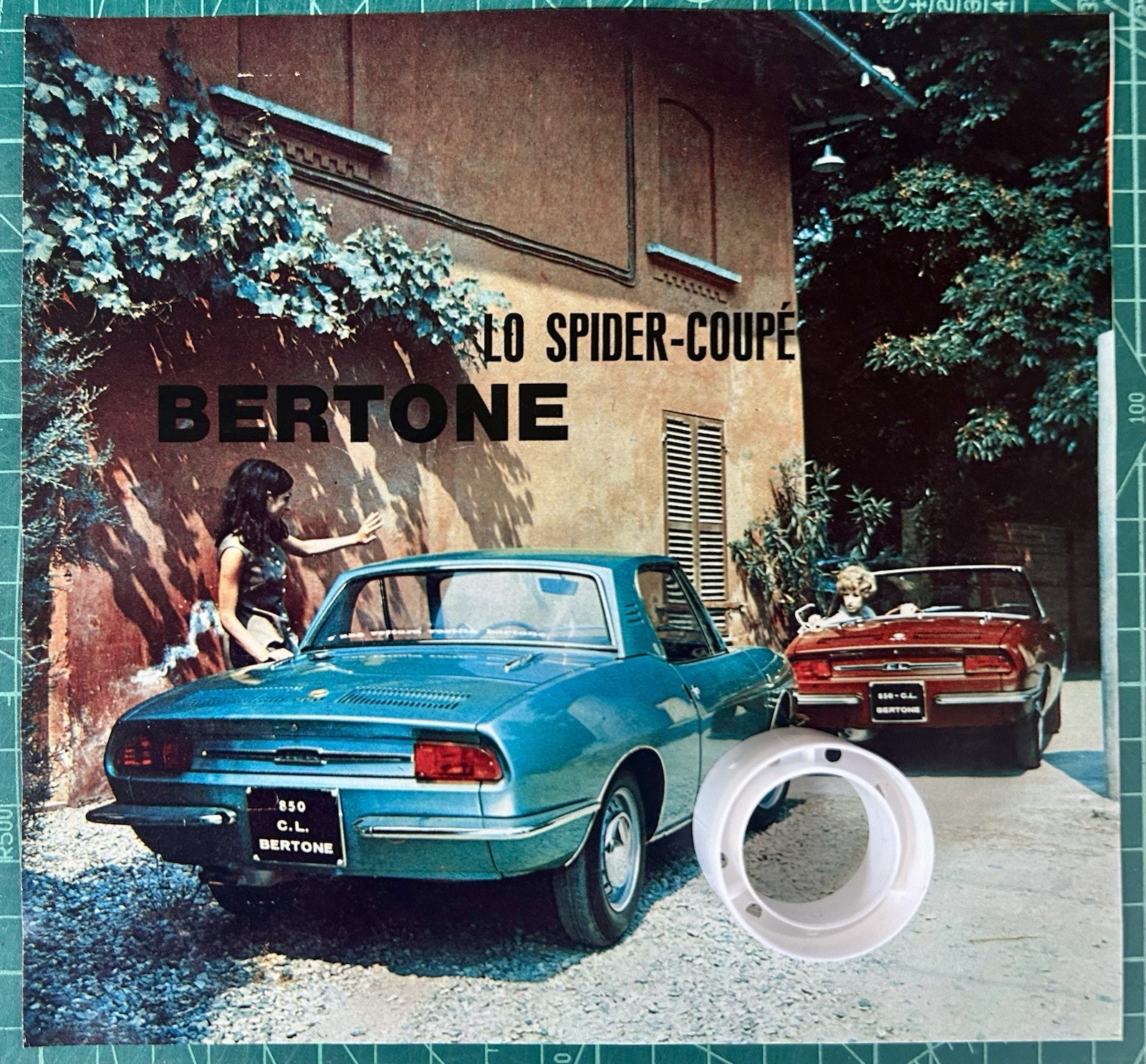Rare advertising Fiat 850 C.L. 1966 Spider Coupe’ BERTONE