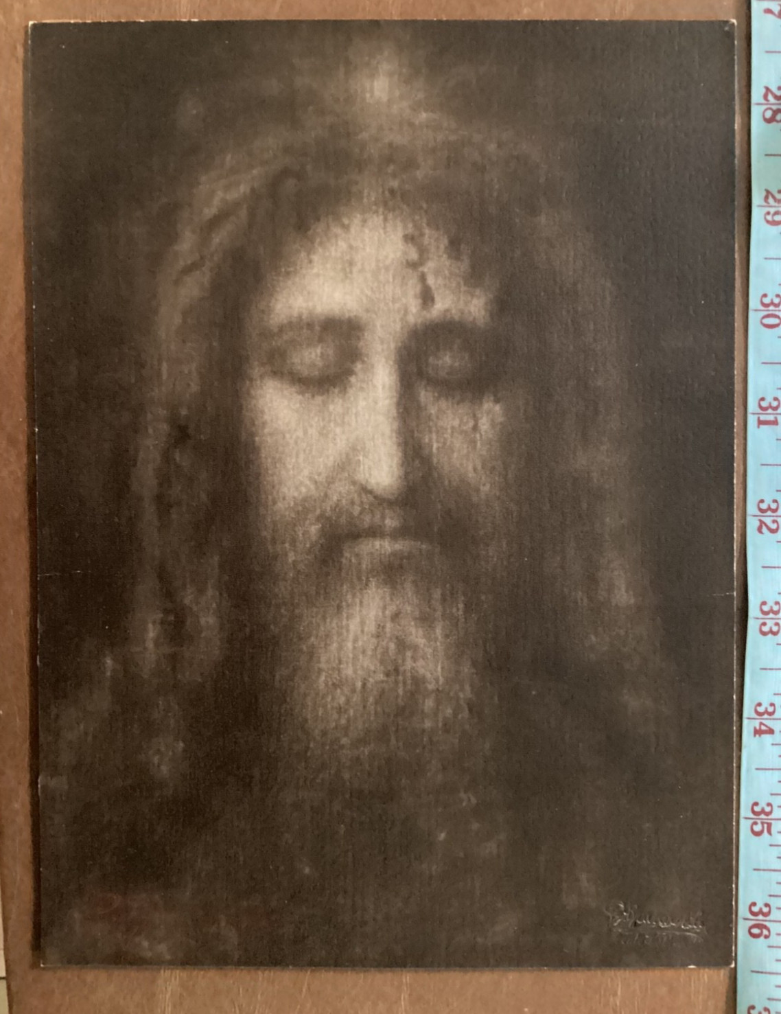 1898 Photo Print  Souvenir  Shroud  of Turin Christ by Secondo Pia  Sudarium