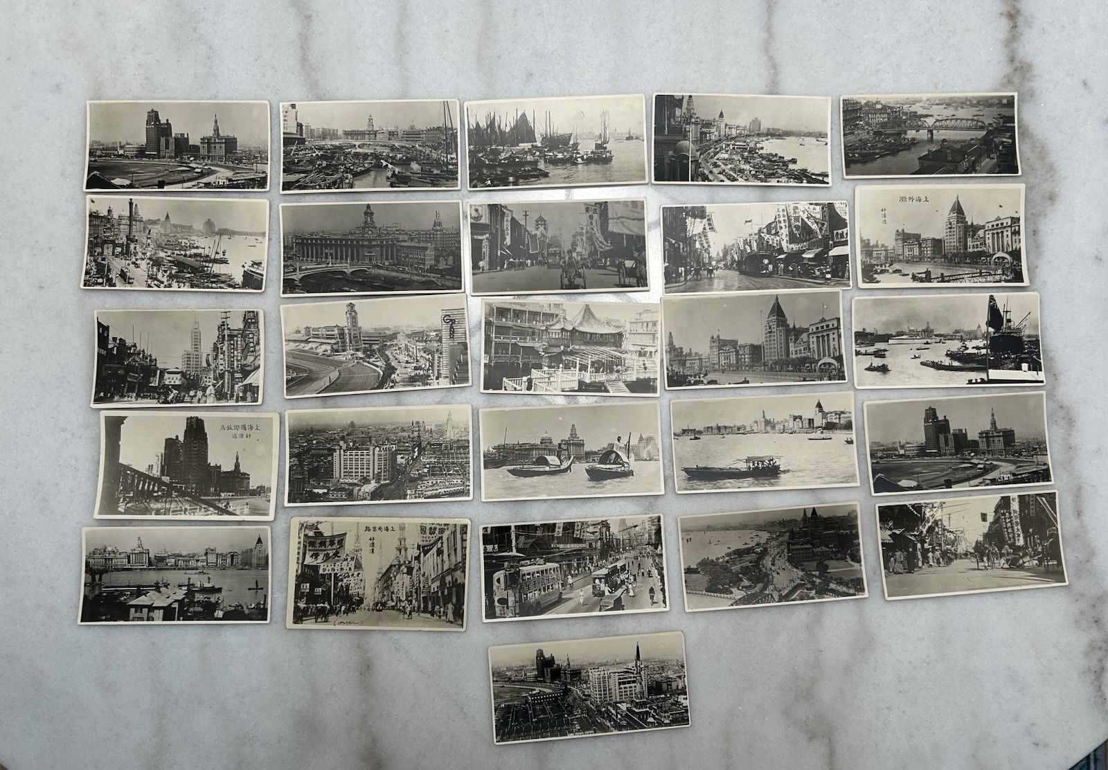 Vintage 1940s Lot of 25 Shanghai China Photos on Cardstock 4.5 x 2.5 Inches