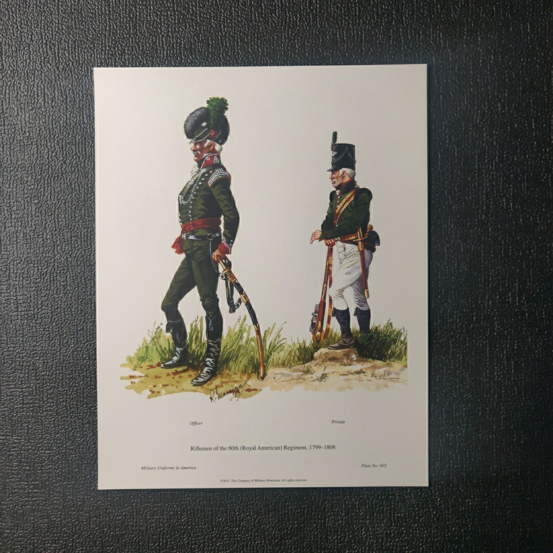 Plate 902 Military Uniforms in America Rifleman of the 60th (Royal America) 
