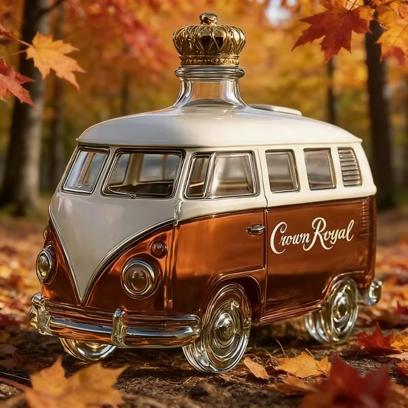 Bus Shaped Whiskey Empty Bottle Glass Bottle Decanter Decoration Sparkling Wine
