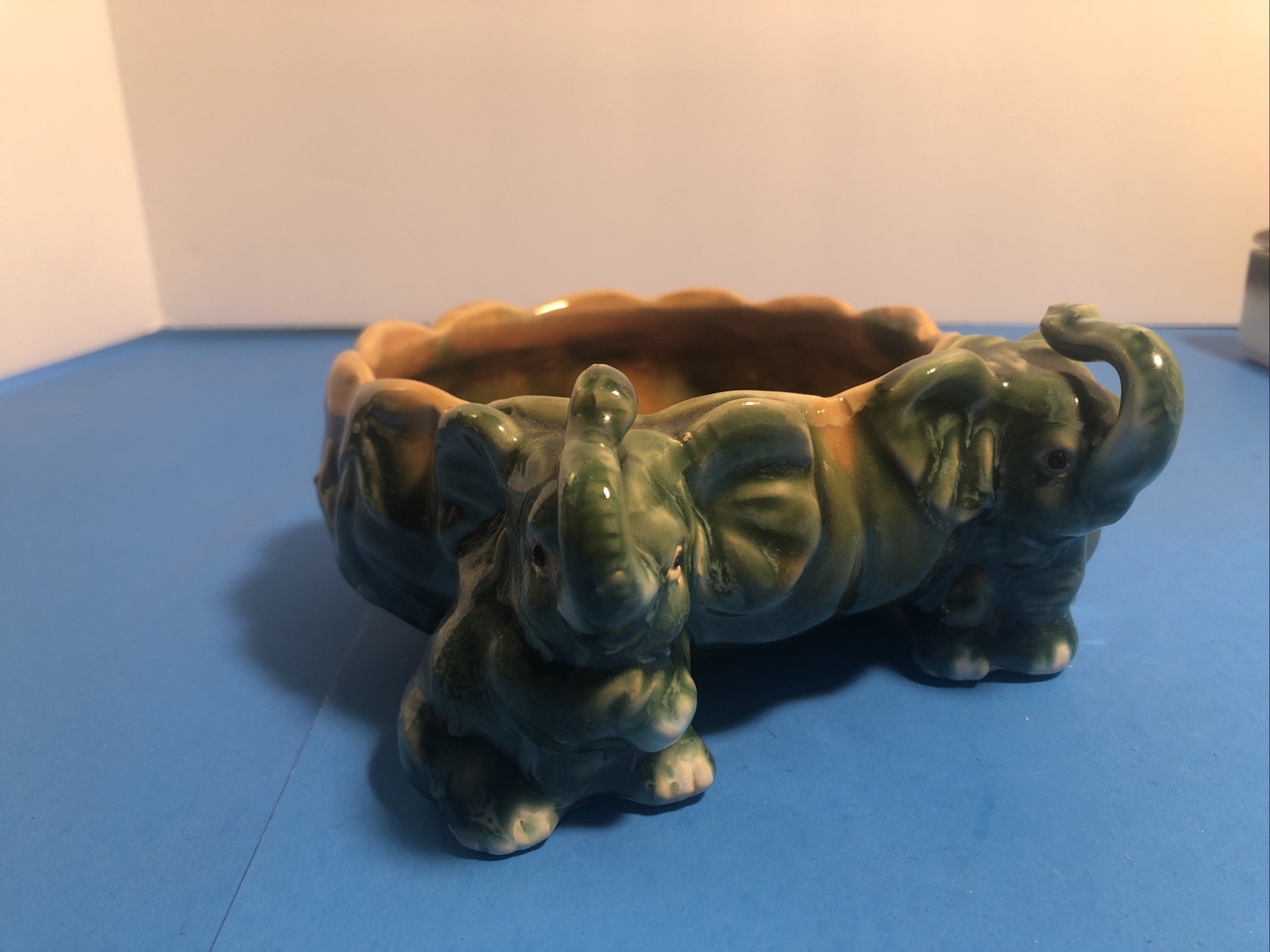Vintage Pottery Elephant Planter 