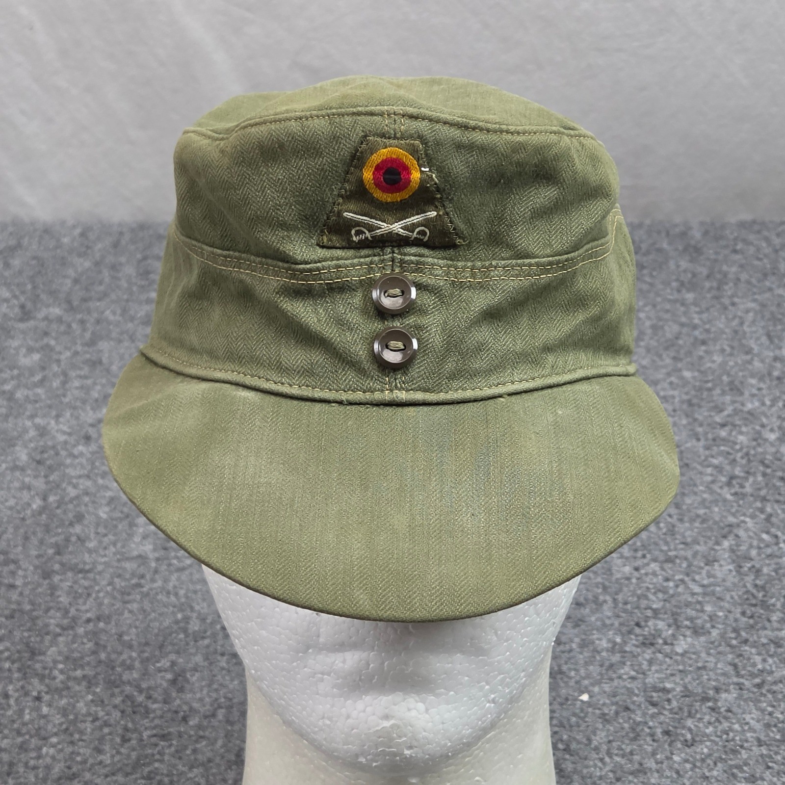 Vintage 1958 West German Military Field Cap Olive Bamberger Mutzen-Industrie
