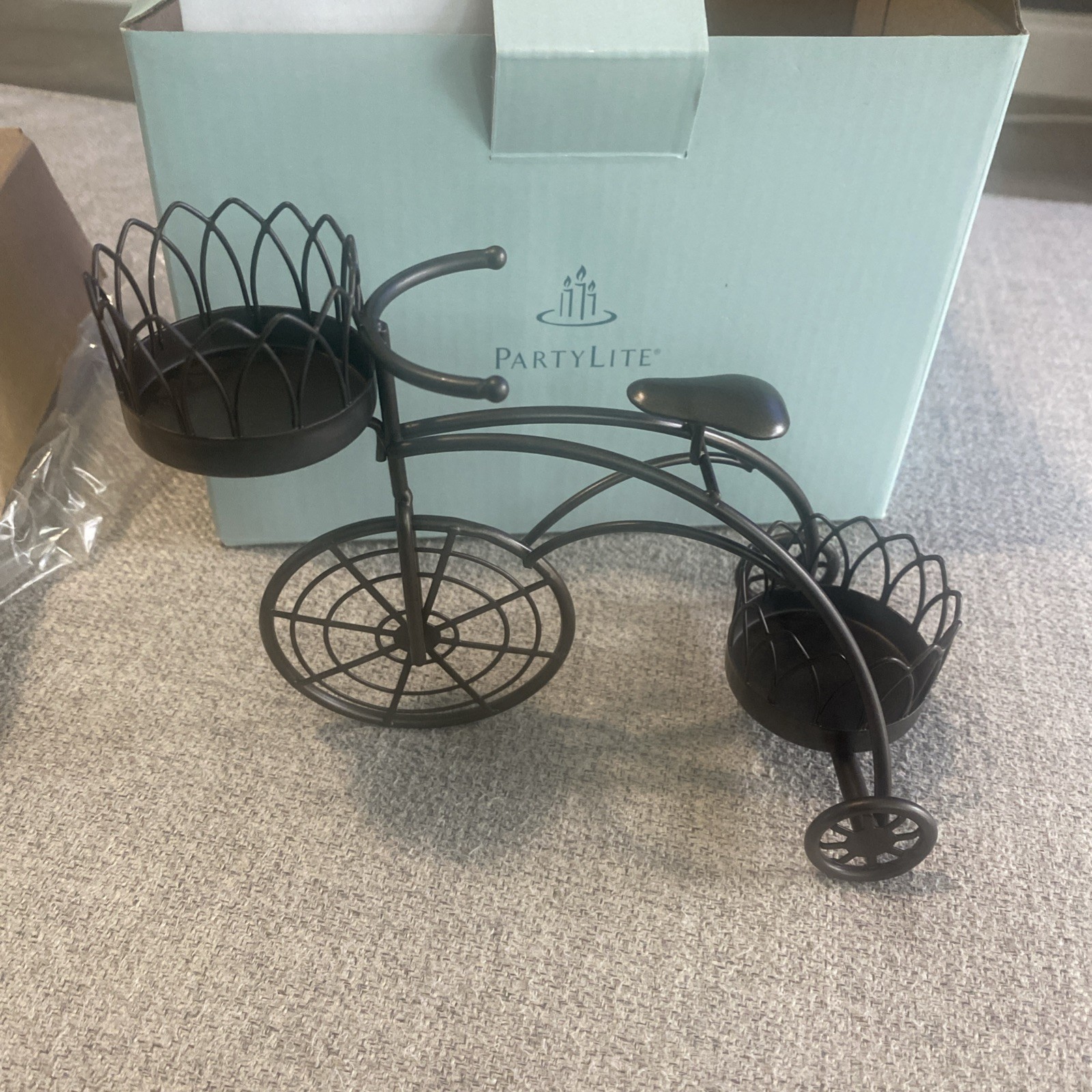 PartyLite Garden Trike Tealight Holder Rare Retired New In Box P25D/P9909