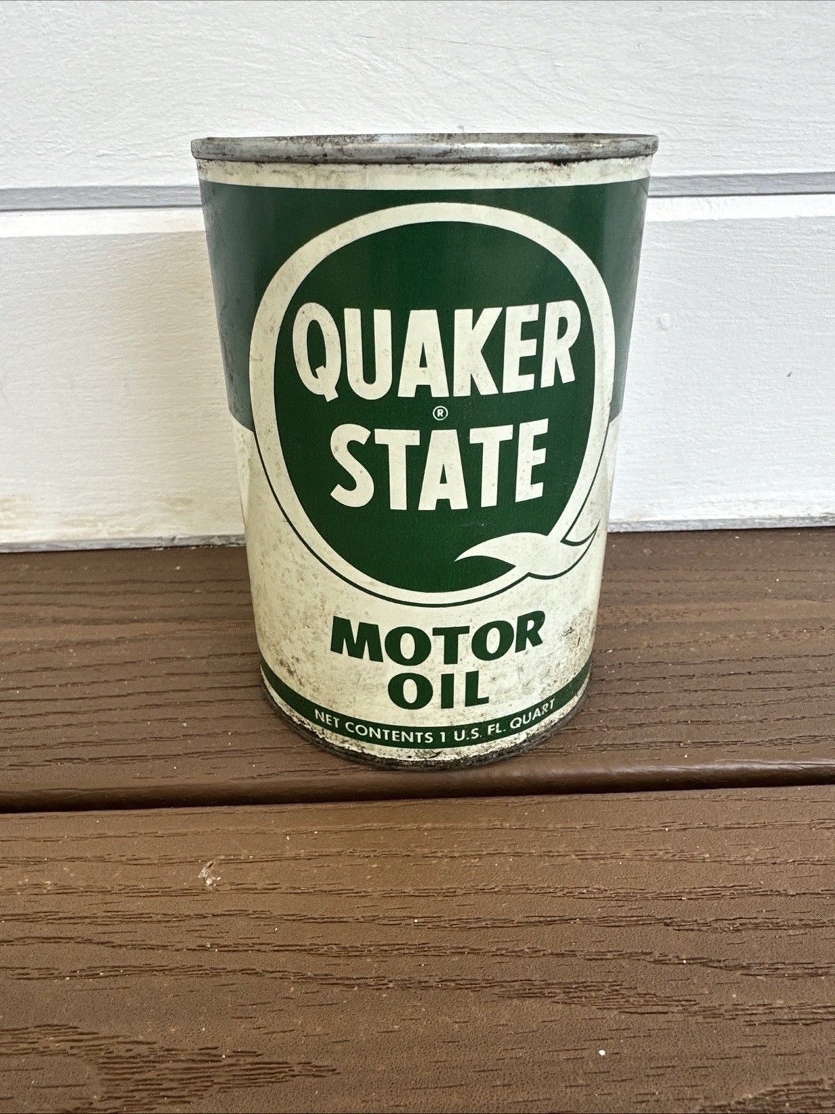 VTG Quaker State Motor Oil Quart Can – Full - Metal 1960s-70s Oil City PA USA