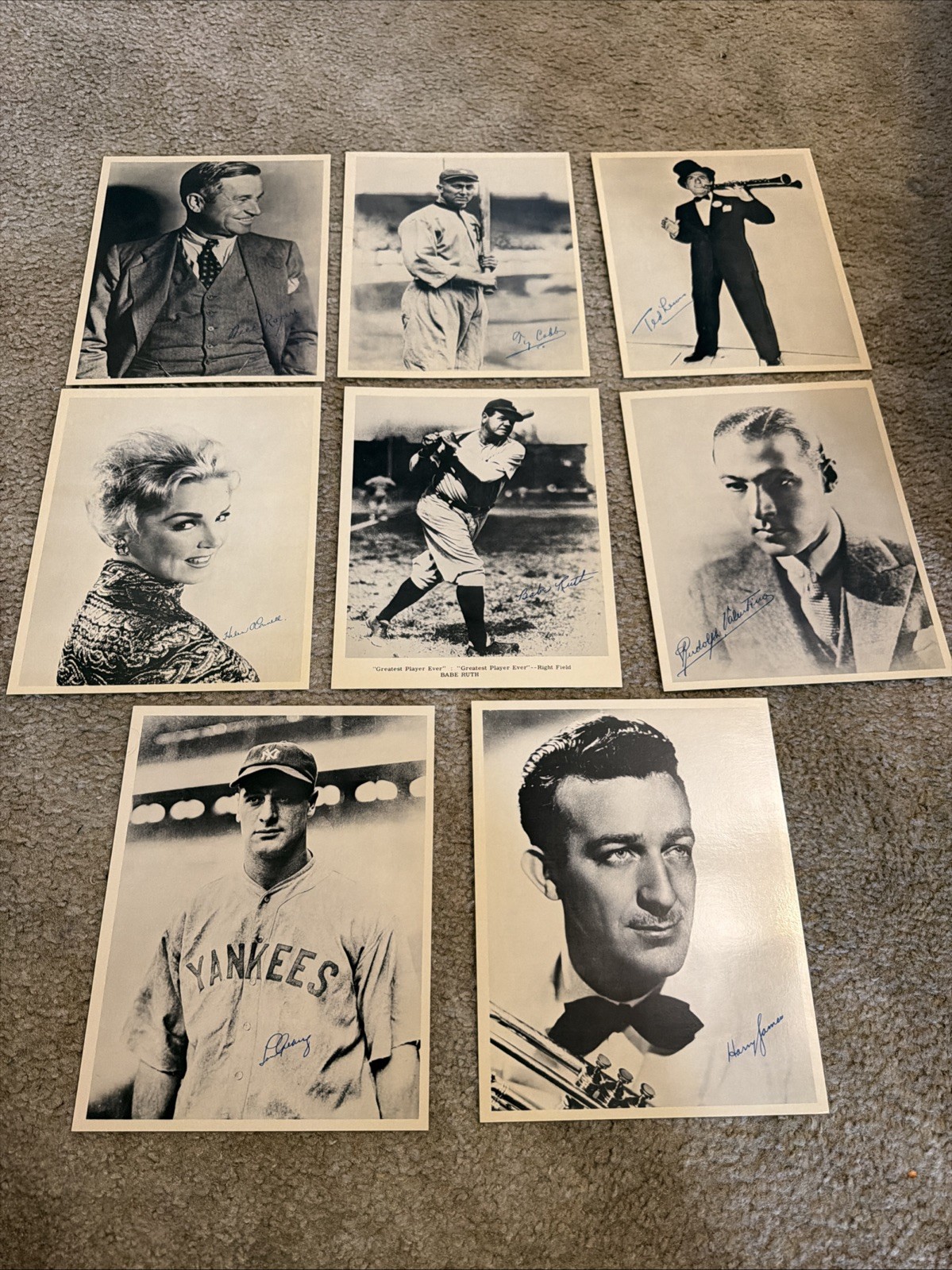 vintage autograph lot Of 8 Ink Signed - Ruth, Cobb, James, Lewis, More vintage autograph lot Of 8 Ink Signed - Ruth, Cobb, James, Lewis, More