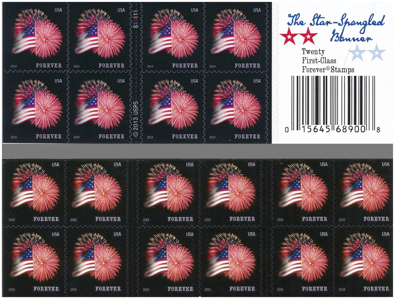 Pristine MNH The Star Spangled Banner Forever Scott #4870a, 100pcs,5 Books