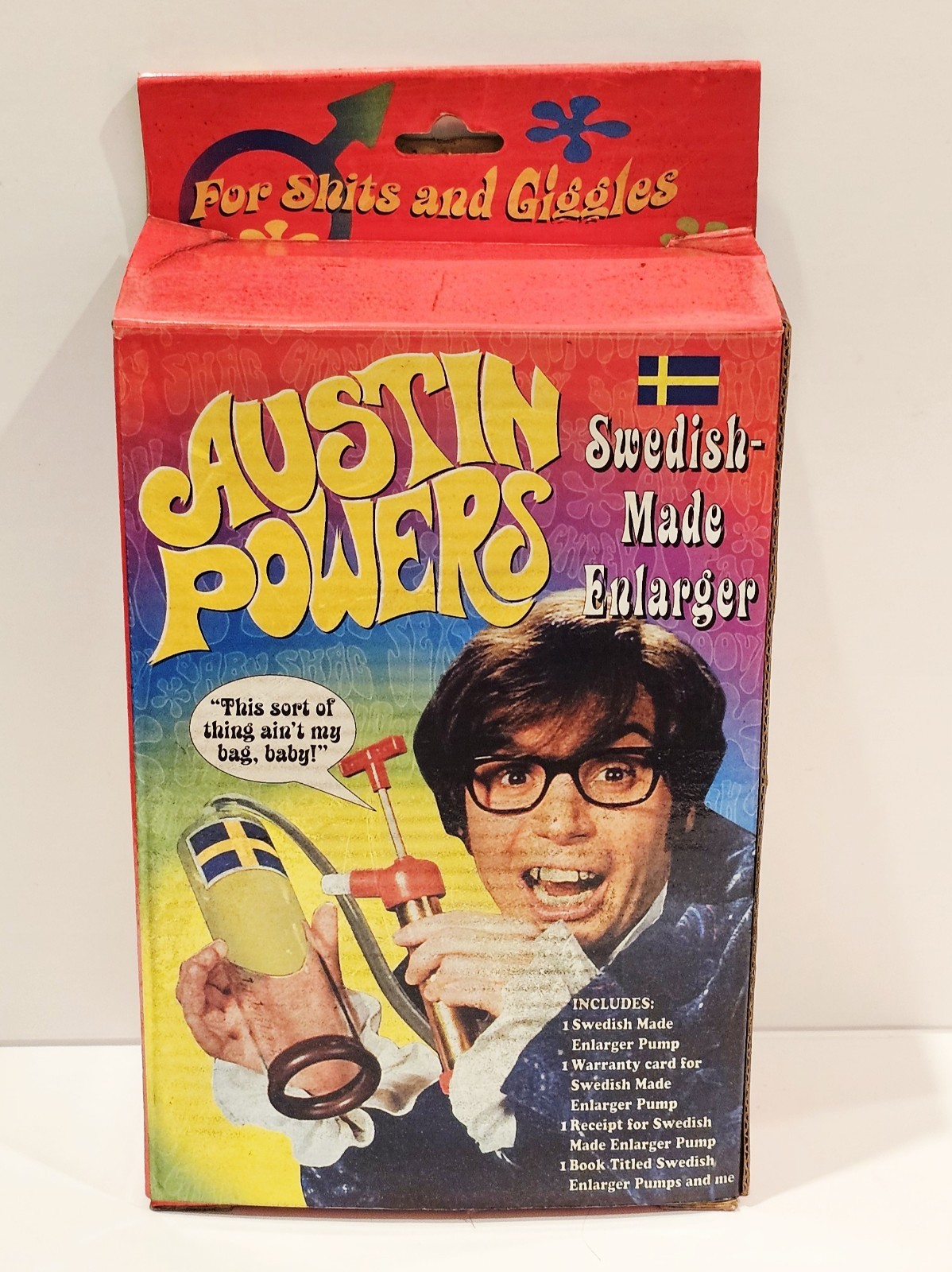 Austin Powers “Swedish-Made Enlarger” Pump Movie Gag Gift NIB