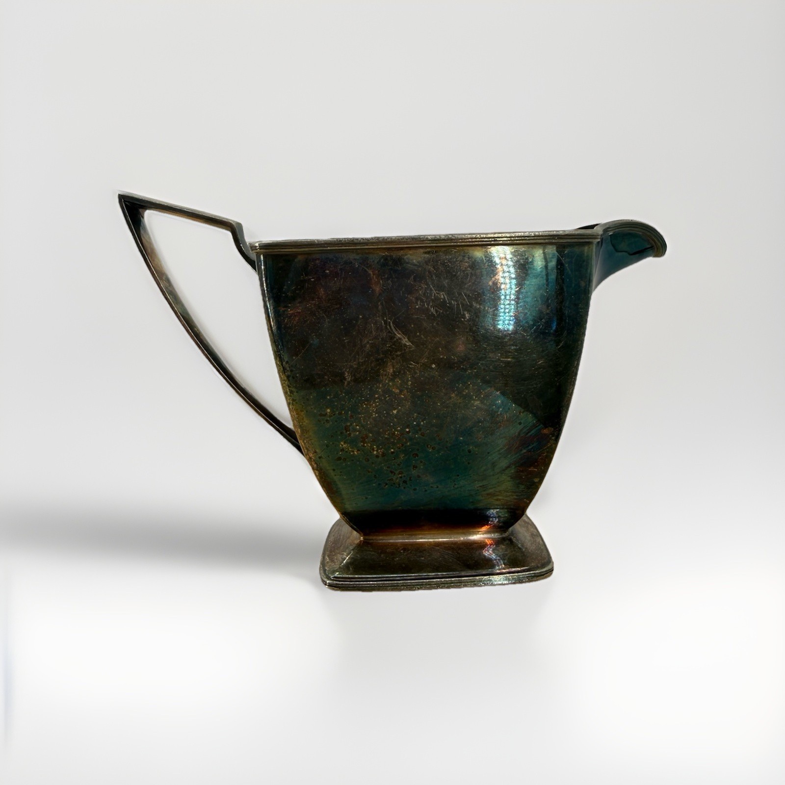 Vintage Pairpoint Creamer Pitcher Art Deco MCM Silver Plated 0315 Patina Stamped