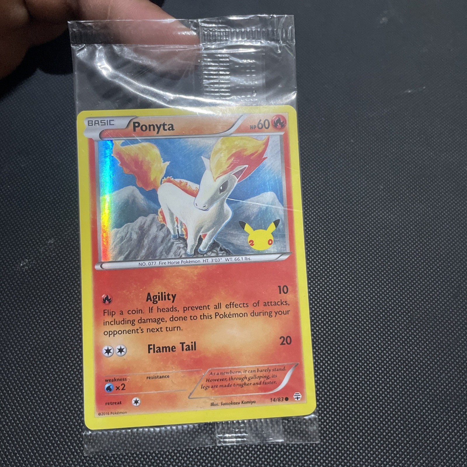 Pokémon Ponyta Promo Card XY Generations 20th Anniversary Sealed 14/83