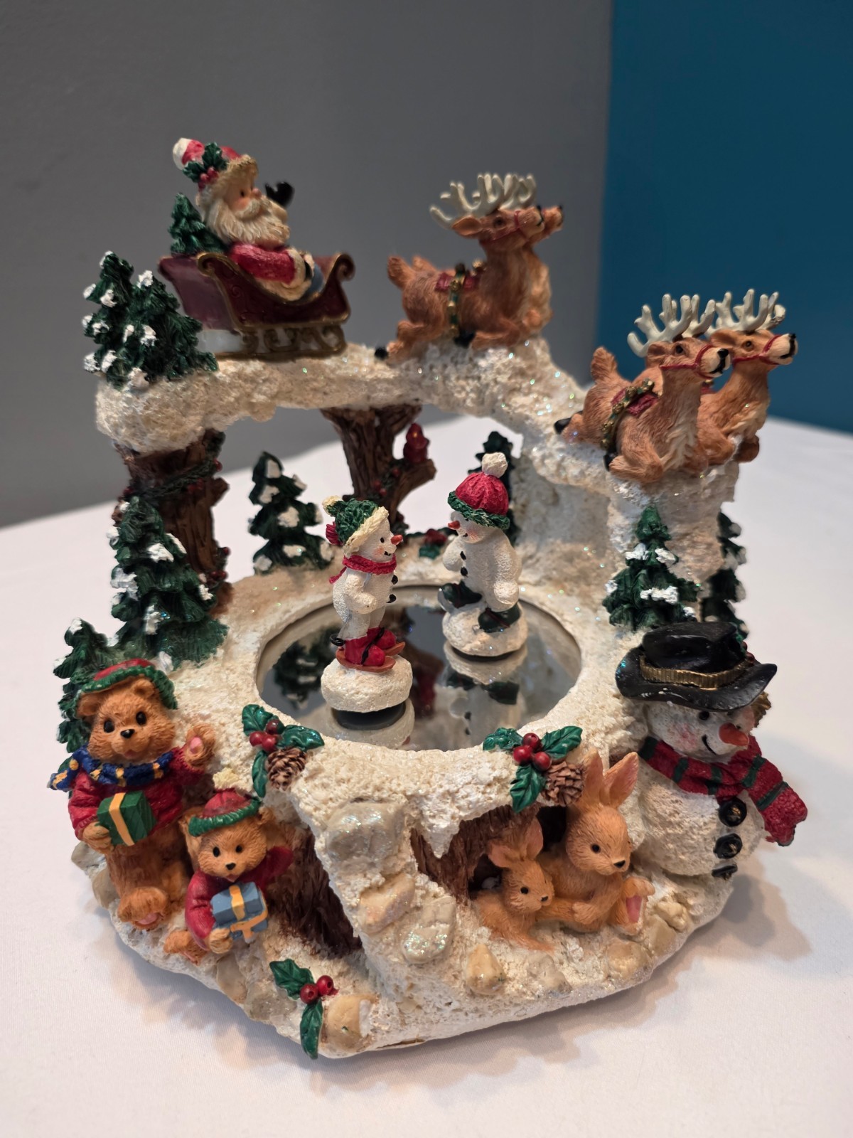 VTG 90’s Christmas Collectible Wind Up Musical Animated Snowman Music Box