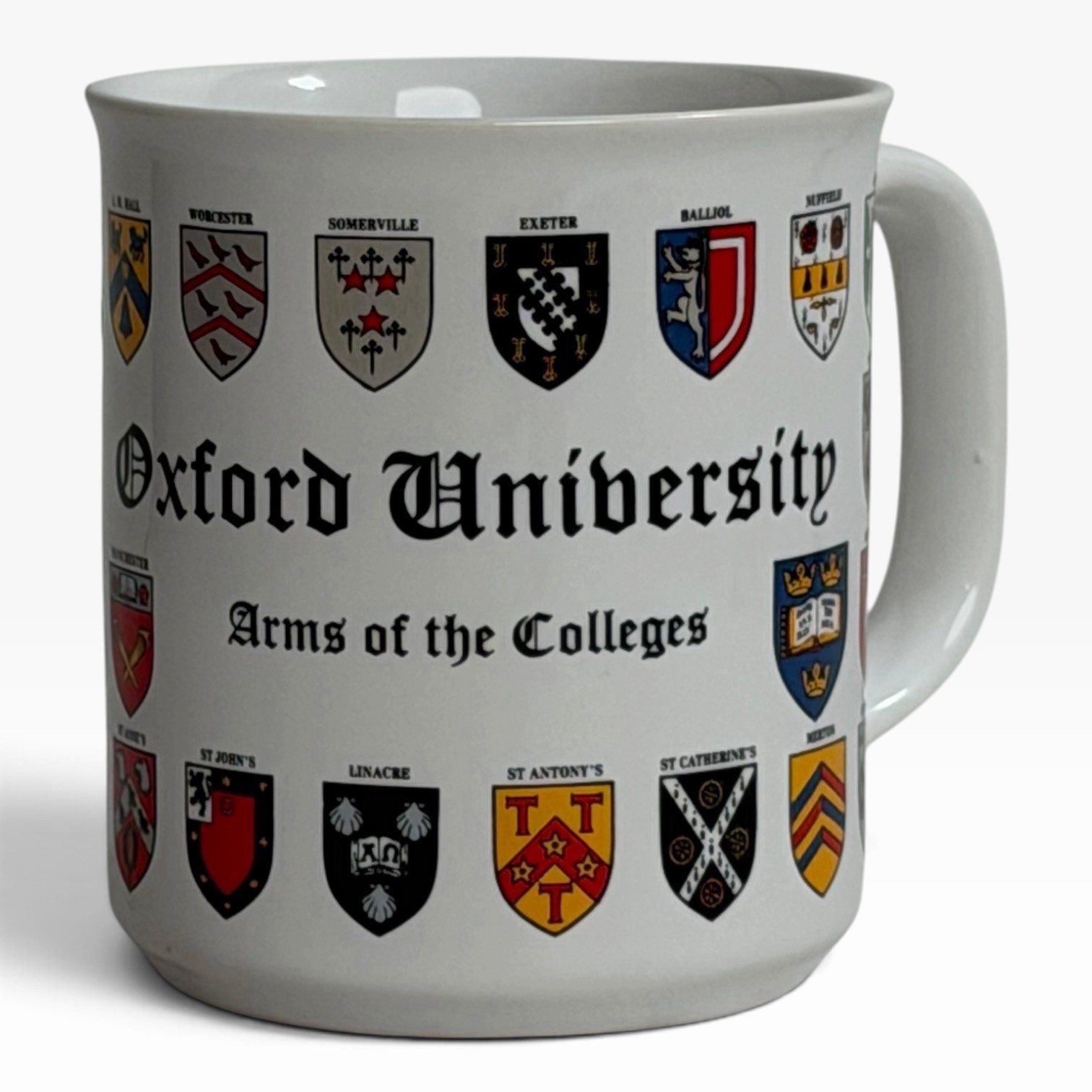 Vintage Oxford University England 36 Arms of the Colleges Ceramic Coffee Mug Cup