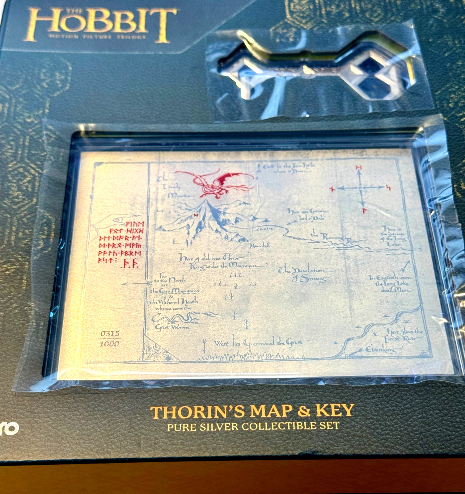 2026 Agoro Niue THE HOBBIT Thorin's Map and Key 3/4 oz Silver Coin + 5 g Silver