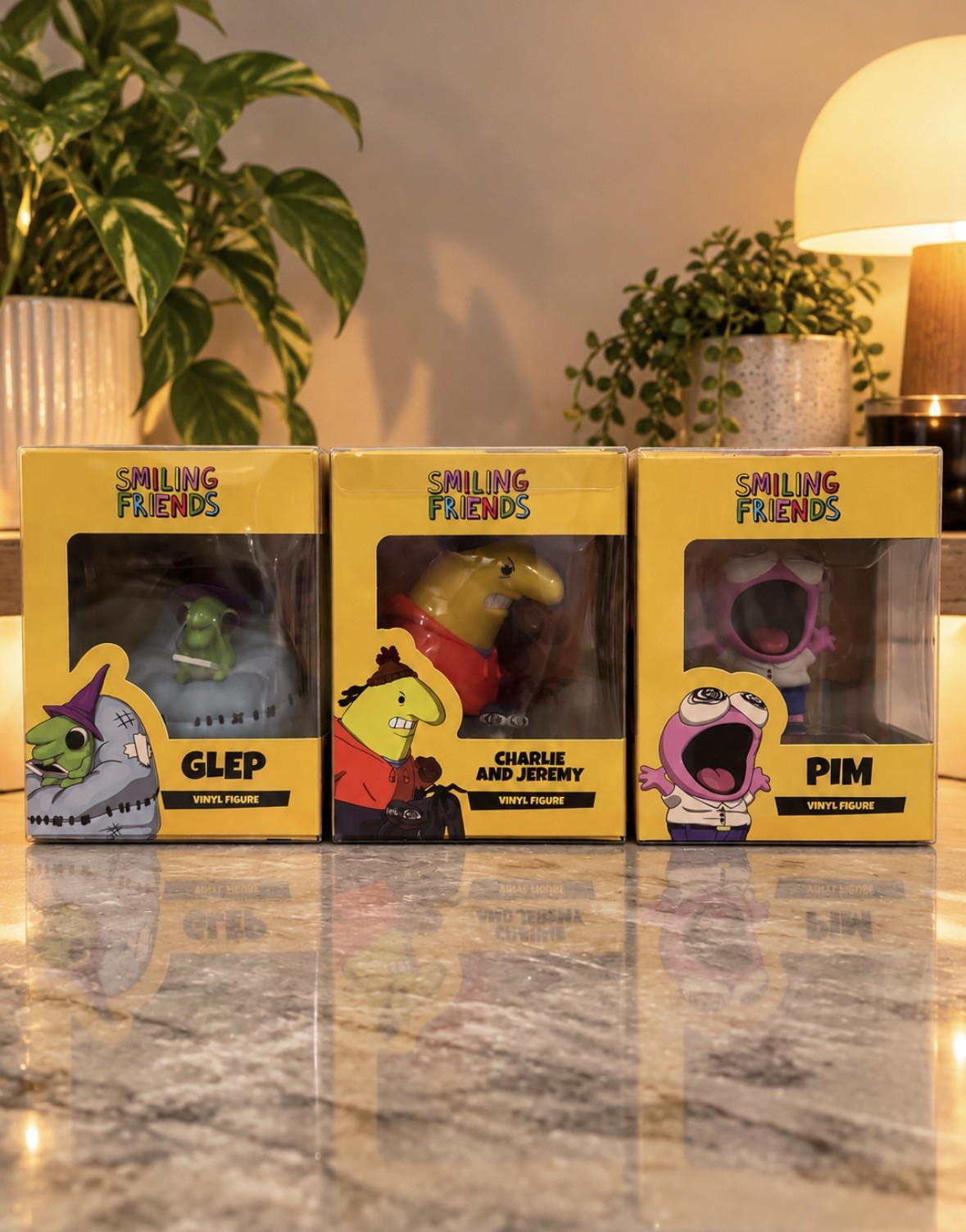 Youtooz Smiling Friends Vinyl Figure Set - Glep Charlie +Jeremy Pim - SHIPS ASAP