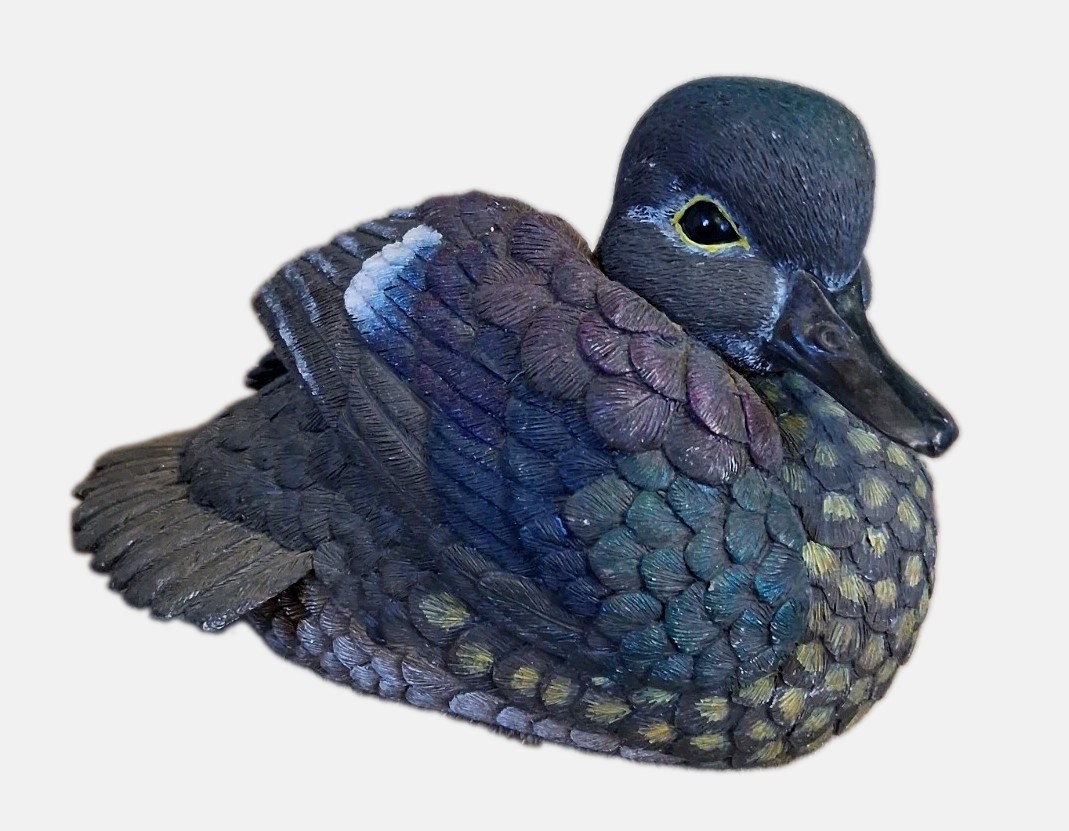 Herco Professional Gift Iridescent Painted Duck Figure Heavy Solid Plaster/clay Herco Professional Gift Iridescent Painted Duck Figure Heavy Solid Plaster/clay
