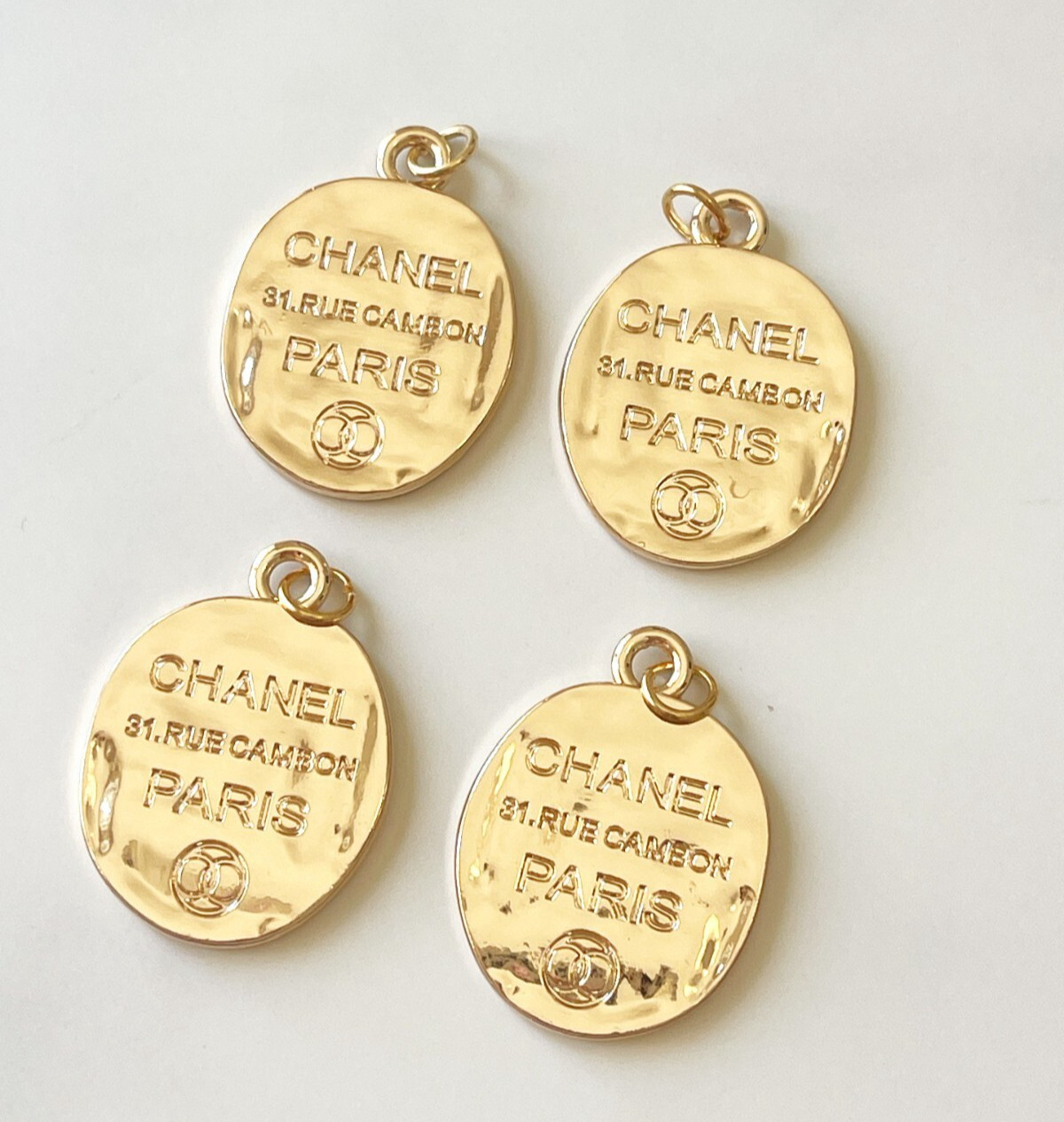 Designer Gold Round Tag Zipperpull | set of 4