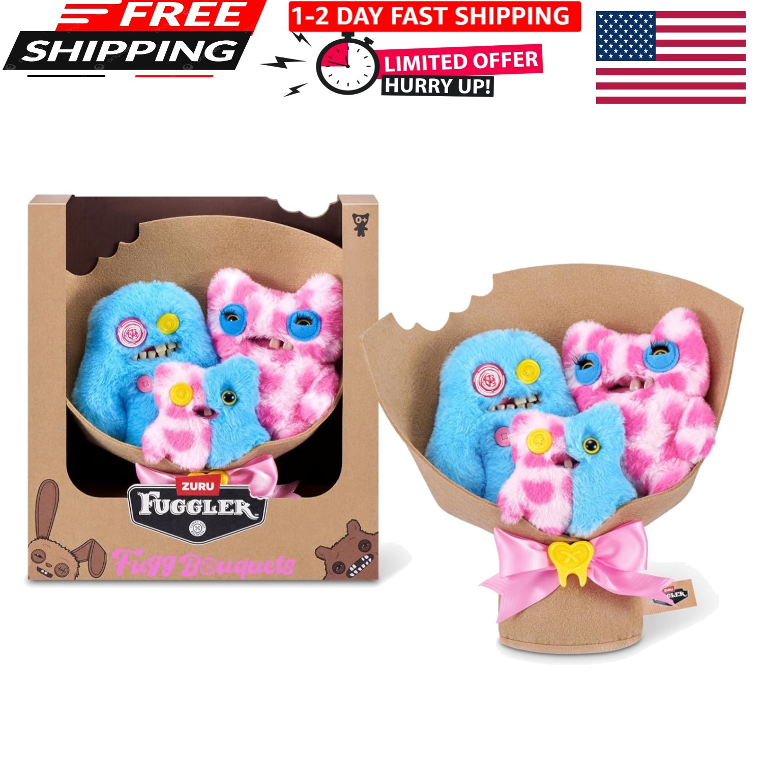 Fuggler Bouquets: 2x9 Inch + 9 inches (large), 3.5 (small), Bouquet