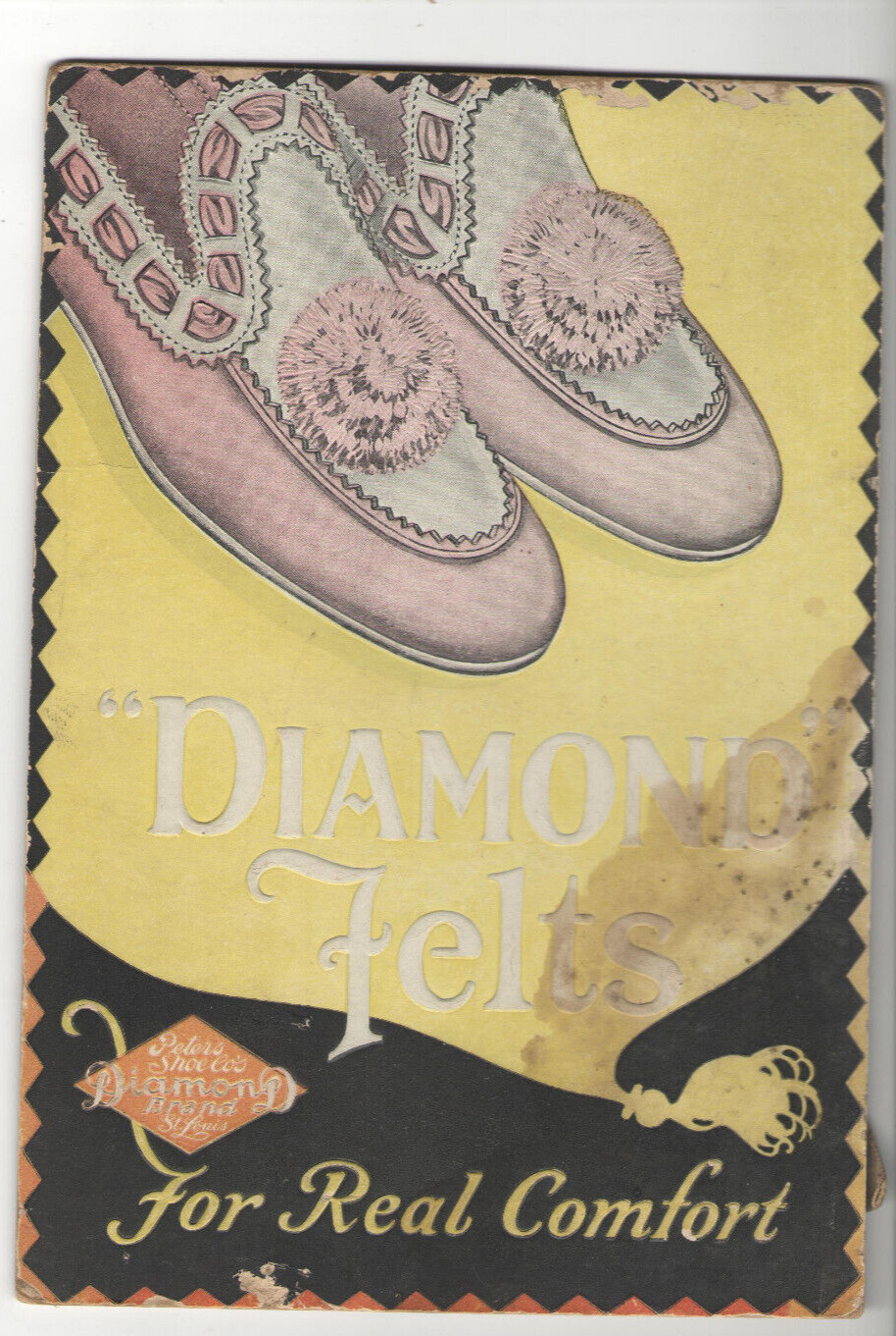 VINTAGE 'PETER'S SHOE CO'S DIAMOND BRAND' SIGN ST LOUIS 6x9