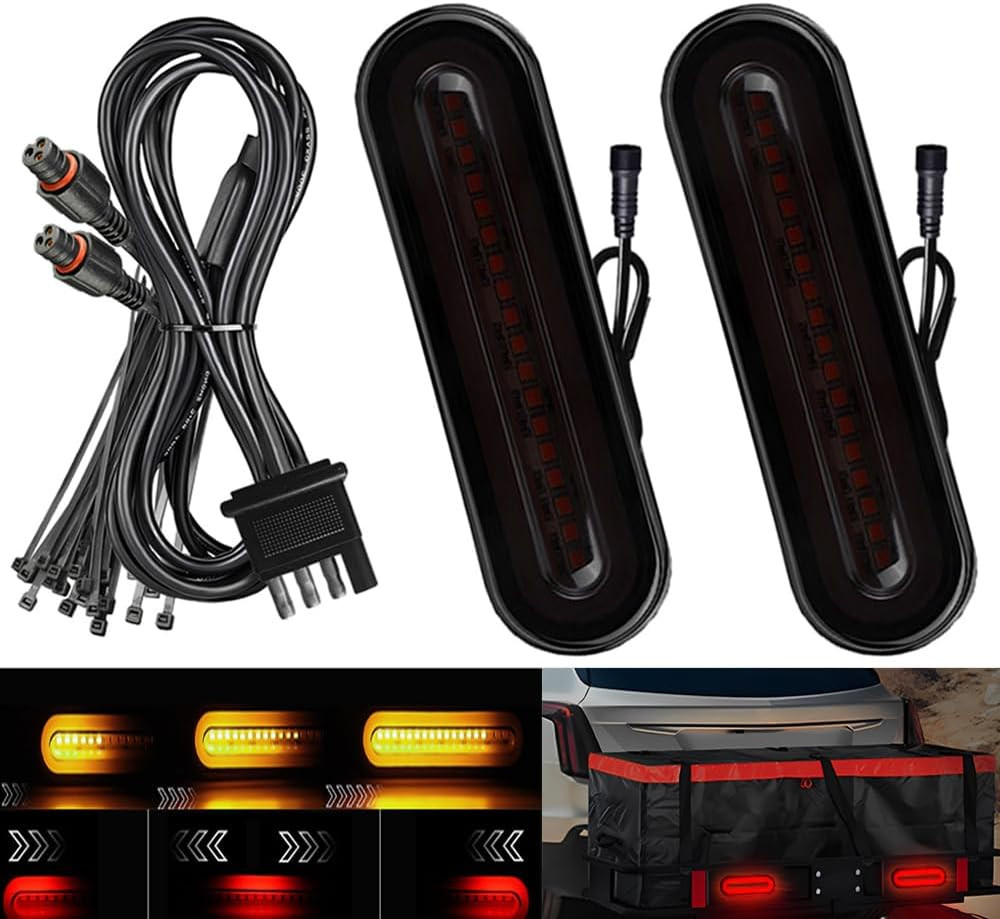 LED Trailer Tail Lights 2 Pack Oval Stop Turn Sequential Turn Signals 4.92 Inch