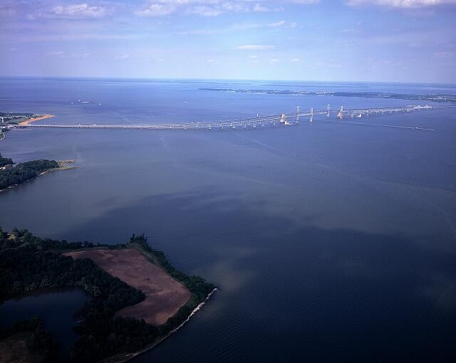 Photo:Chesapeake Bay Bridge Maryland 1980s Aerial View