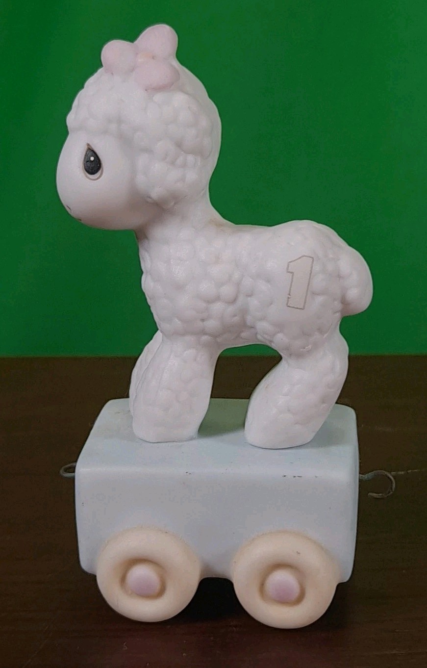 Vtg 1985 Enesco Precious Moments Happy Birthday Little Lamb #1 Birthday Train Vtg 1985 Enesco Precious Moments Happy Birthday Little Lamb #1 Birthday Train