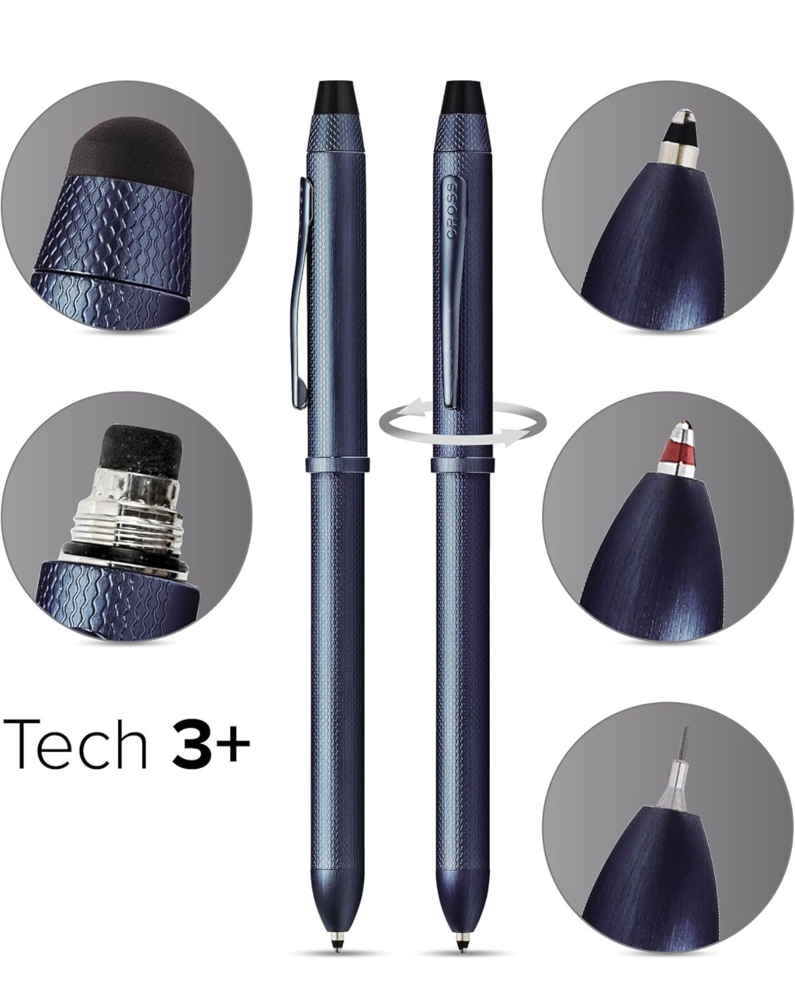 CROSS TECH3+ Dark Blue MULTI-FUNCTION PEN With STYLUS  *Holiday Pre-sale*  NIB