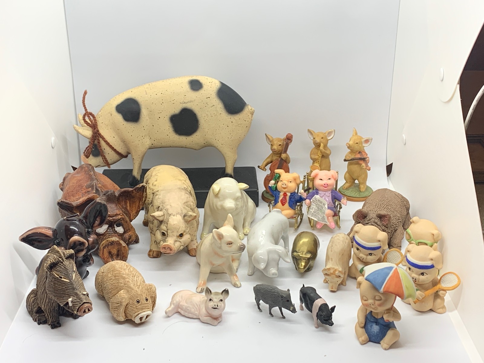 Vintage Pig Figurine Collection  - Lot of 24 pigs in various materials