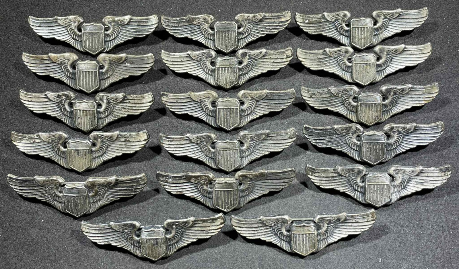 ONE WW2 WWII US Army Air Force USAAF STERLING Air Crew Pilot Wings 2\