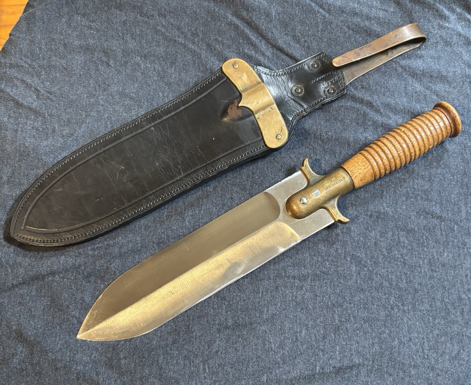 U.S. Springfield Model 1880 Hunting Knife With Sheath