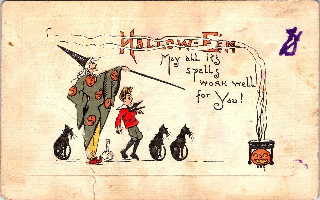 1912, WITCH and BLACK CATS, \ 1912, WITCH and BLACK CATS, \